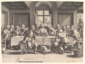 La última cena, 1585 de Hendrik Goltzius