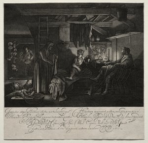 Júpiter y Mercurio en la Casa de Filemón y Baucis de Hendrik Goudt