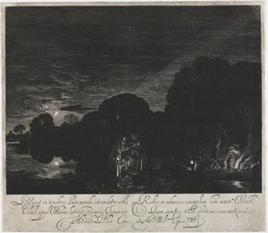 The Flight into Egypt (Night) de Hendrik Goudt