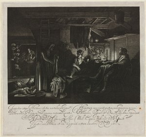 Júpiter y Mercurio en la Casa de Filemón y Baucis de Hendrik Goudt after Adam Elsheimer
