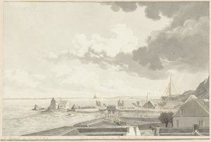 El Ooijpolder inundado con Persingen en la distancia, 1809 de Hendrik Hoogers (signed by artist)