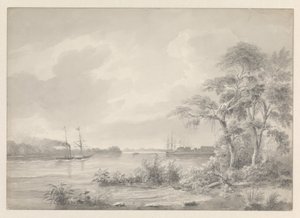 Fuerte Zeelandia visto al navegar por el río Surinam de Hendrik Huygens