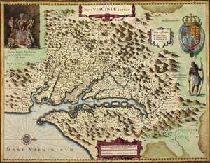 Un mapa de Virginia (grabado a mano)