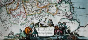 Cartucho de un mapa del curso del Rin, de 
