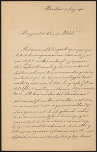 Carta a August Allebé de Hendrik Jacobus Scholten