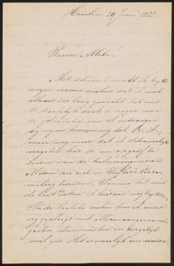 Carta a August Allebé de Hendrik Jacobus Scholten
