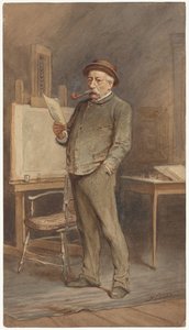 Retrato de Charles Rochussen en su estudio de Hendrik Jan Carel Linse