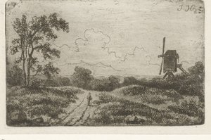 Figura en un camino cerca de un molino de Hendrik Jan Hein