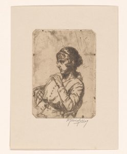 mujer en una silla de Hendrik Jan Wesseling (signed by artist)