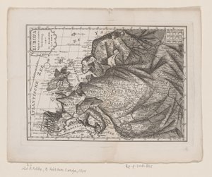 Mapa de Europa, como Reina Europa según la última división (título sobre objeto) de Hendrik Kloekhoff