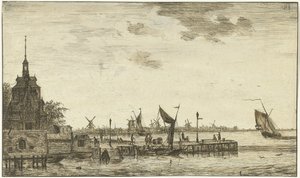 Vista del puerto en el Oude Hooft en Rotterdam de Hendrik Kobell