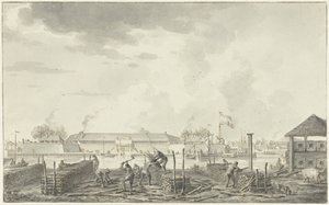 El castillo de Batavia, visto desde el Houtkrap de Hendrik Kobell