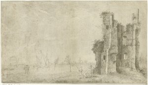 Ruinas de Huis te Merwede cerca de Dordrecht de Hendrik Kobell