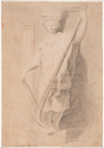 Cariatide con arado. Estudio de una figura en el pedestal de "Stanza d