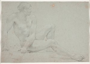 Estudio de modelo masculino, sentado de Hendrik Krock