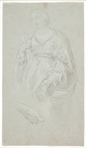 Mujer de pie. Medio cuerpo. Estudio de un brazo de Hendrik Krock