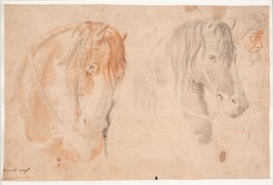 Dos cabezas de caballo y una cabeza de hombre de Hendrik Krock