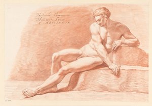Desnudo masculino sentado, visto de frente (3º premio 1779) de Hendrik Louw