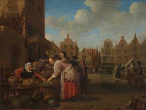 Vista del Gran Mercado en Róterdam de Hendrik Maertensz Sorgh