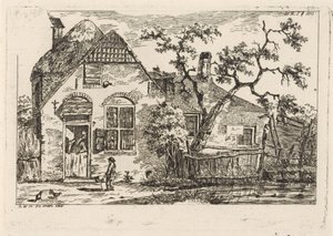Chico con aro en una granja. de Hendrik Marcus Schouten