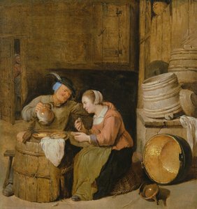 Escena interior con dos campesinos de Hendrik Martensz Sorgh