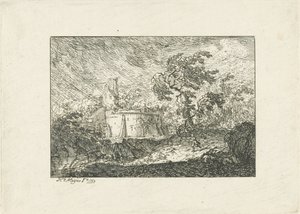 Paisaje durante la lluvia y la tormenta de Hendrik Meijer