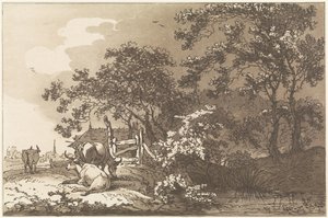 Landschap conoció a Koeien Doce diseños calculados para el uso de quienes están aprendiendo a dibujar paisajes (título de la serie) de Hendrik Meijer