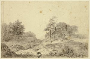 Cabaña en la colina de Hendrik Pieter Koekkoek