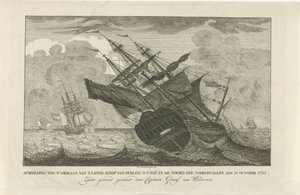 Pérdida del barco Unión, 1782
Ilustración de la zozobra del buque de guerra del país d