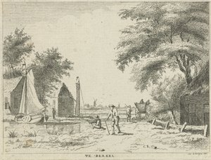 vista de un rio En Berkel (título sobre objeto) Paisajes en la región de Schieland (título de la serie)