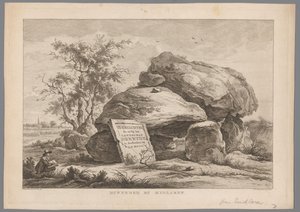 Dolmen cerca del pueblo de Midlaren Hunnebed por Midlaren (título sobre objeto) Nueve caras en Drenthe (título de la serie) IX Rostros en y cerca del paisaje de Drenthe (título de la serie sobre el objeto)