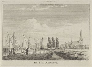 Vista de Nieuwerkerk aan den IJssel El pueblo de Nieukerk (título sobre el objeto)