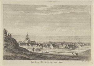 Vista de Noordwijk aan Zee El pueblo de Noordwijk aan Zee (título sobre el objeto) de Hendrik Spilman