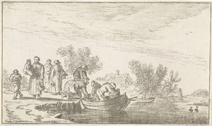 Vista al río con bote de remos amarrado de Hendrik Spilman
