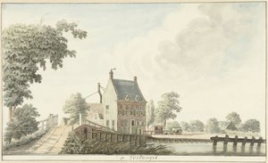 La posada de Voetangel en el canal de Utrecht de Hendrik Tavenier