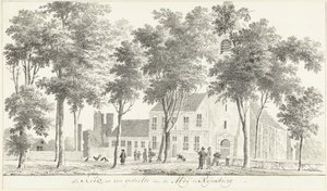 Iglesia y parte de las ruinas de la Abadía de Rijnsburg de Hendrik Tavenier