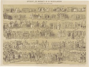 Procesión Los Nassau en los Países Bajos. ( 1 de septiembre de 1888, Amsterdam.) (título en el objeto)
