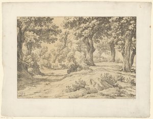vista al bosque Tentamina Lithographica (título de la serie) Paisajes italianos (título de la serie) de Hendrik Voogd