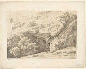 rocas con arbustos Tentamina Lithographica (título de la serie) Paisajes italianos (título de la serie)