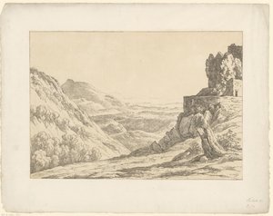 Ruina con vista Tentamina Lithographica (título de la serie) Paisajes italianos (título de la serie) de Hendrik Voogd