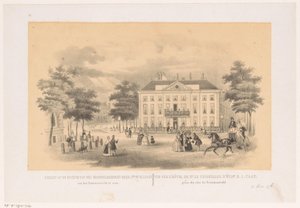 Vista desde el Tournooiveld de la Mansión de Dordrecht en La Haya alrededor de 1850
Vista desde el Tournooiveld de la casa del muy benévolo señor H. I. Caan (título en el objeto) de Hendrik Wilhelmus Last (attributed to)