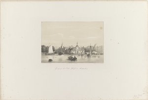 Vista del Oude Hoofd en Rotterdam, 1854 Vista del Oude Hoofd en Rotterdam (título sobre objeto) La Sociedad para la Promoción de Toonkunst, su Festival de Música y la ciudad de Rotterdam. memoria del año 1854 (título de serie sobre objeto)