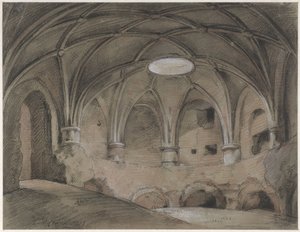 Sección del Spanjaardshol en el Vreeburg en Utrecht de Hendrik Willem Cramer