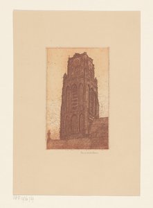 Estudio de la torre de una iglesia de Hendrik de Boer (signed by artist)