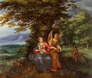 El Descanso en la Huida a Egipto (óleo sobre cobre) de Hendrik de Clerck