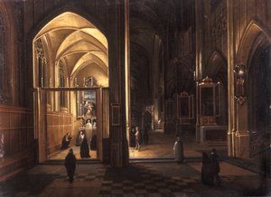 El interior de una iglesia gótica de Hendrik the Younger Steenwyck