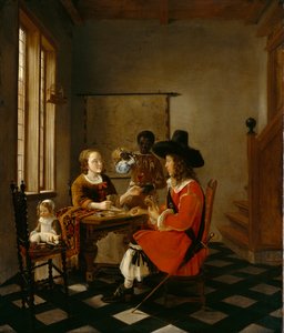 El juego de cartas, c.1660 de Hendrik van der Burch