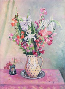 Gladiolos en jarrón de Henri Charles Manguin