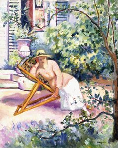 Juana en el jardín de Neuilly