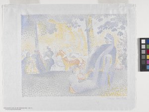Aux Champs-Elysées (En los Campos Elíseos) 1898 (litografía en color) de Henri Edmond Cross